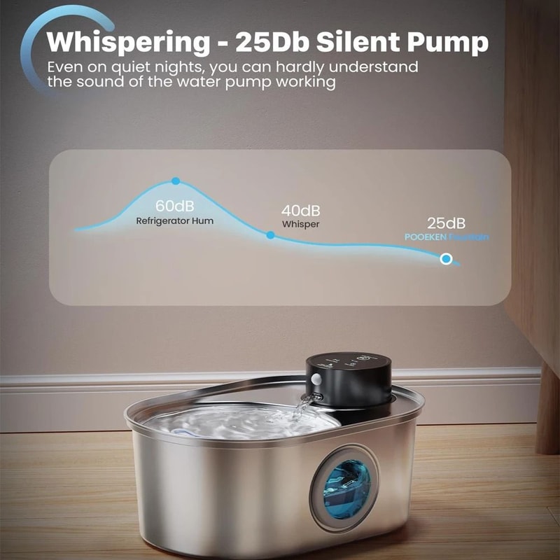 108oz Automatic Pet Water Fountain Stainless Steel Wireless Cat And Dog Drinking Fountain 9