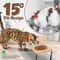 Raised Cat Bowls With Stainless Steel Dishes And Tilted Feeding Stand 8