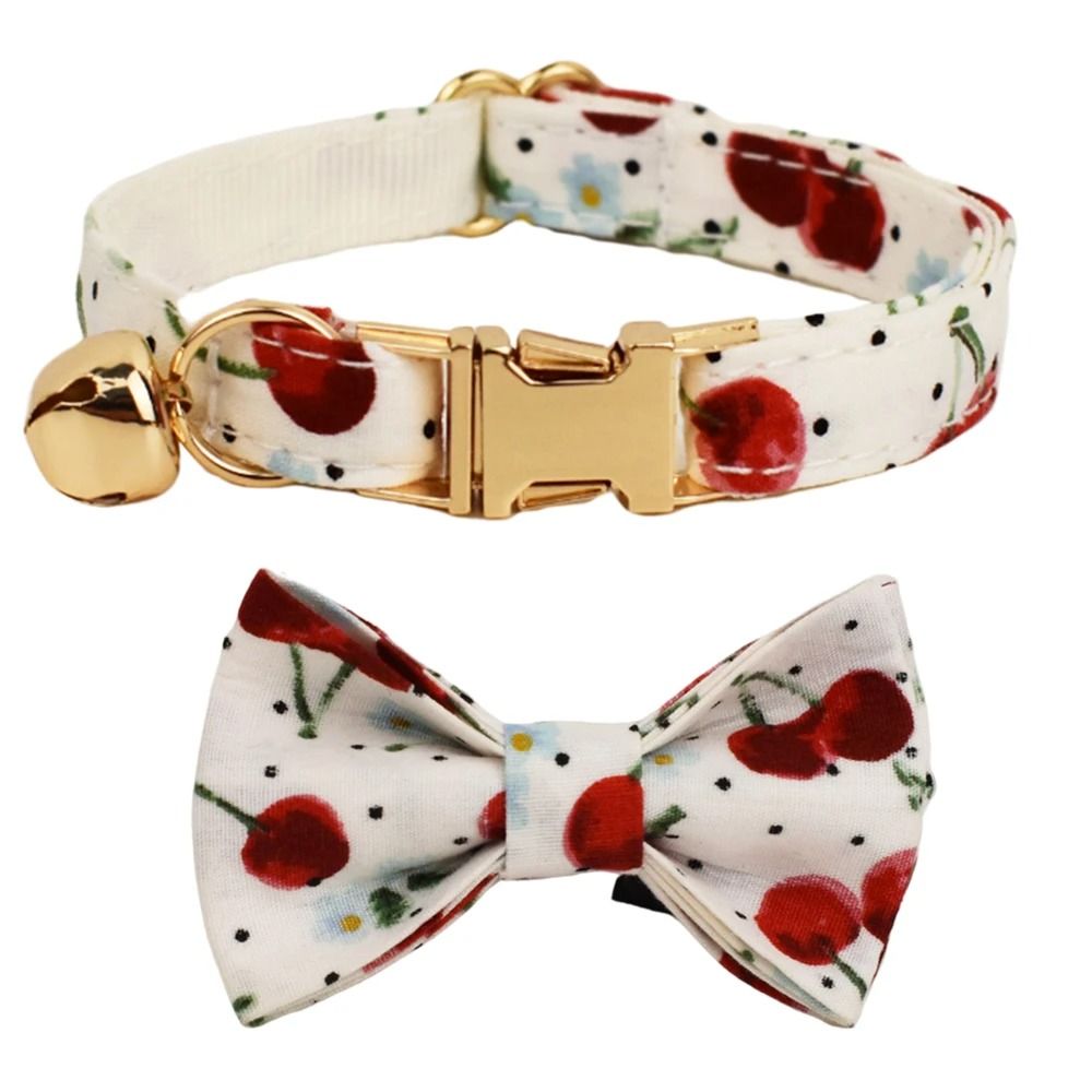 Personalized Cat Collar With Bowknot Adjustable Soft Safety Pet Collar 11