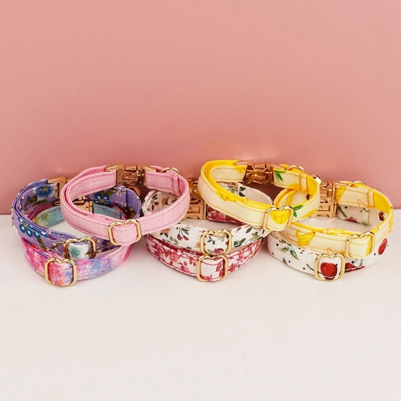 Personalized Cat Collar With Bowknot Adjustable Soft Safety Pet Collar 21