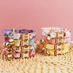 personalized cat collar with bowknot adjustable soft safety pet collar