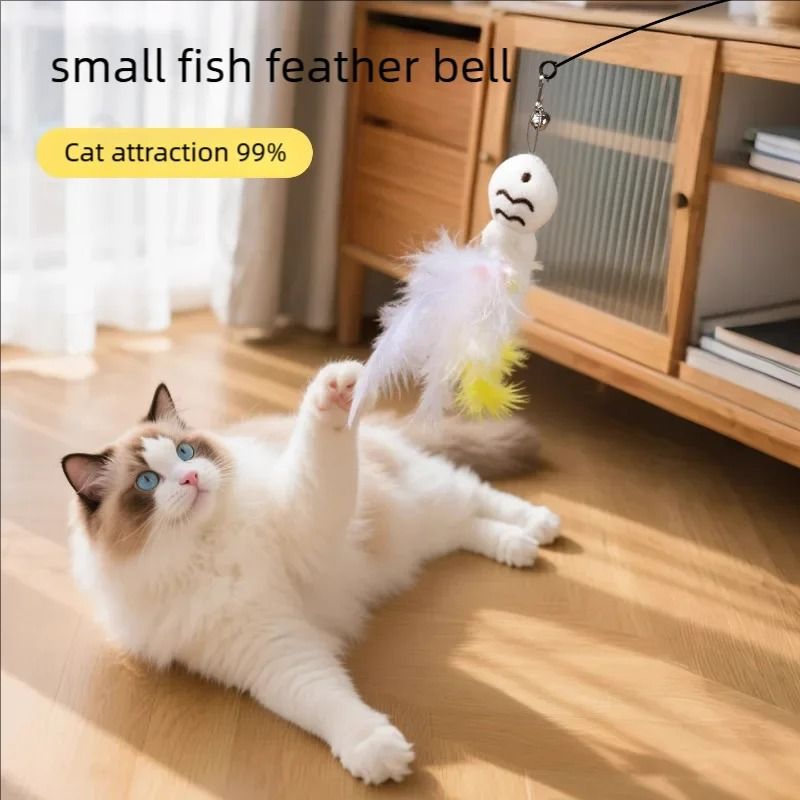 Interactive Cat Teaser Wand 360 Degree Rotating Feather Bell Toy For Cats And Kittens 3
