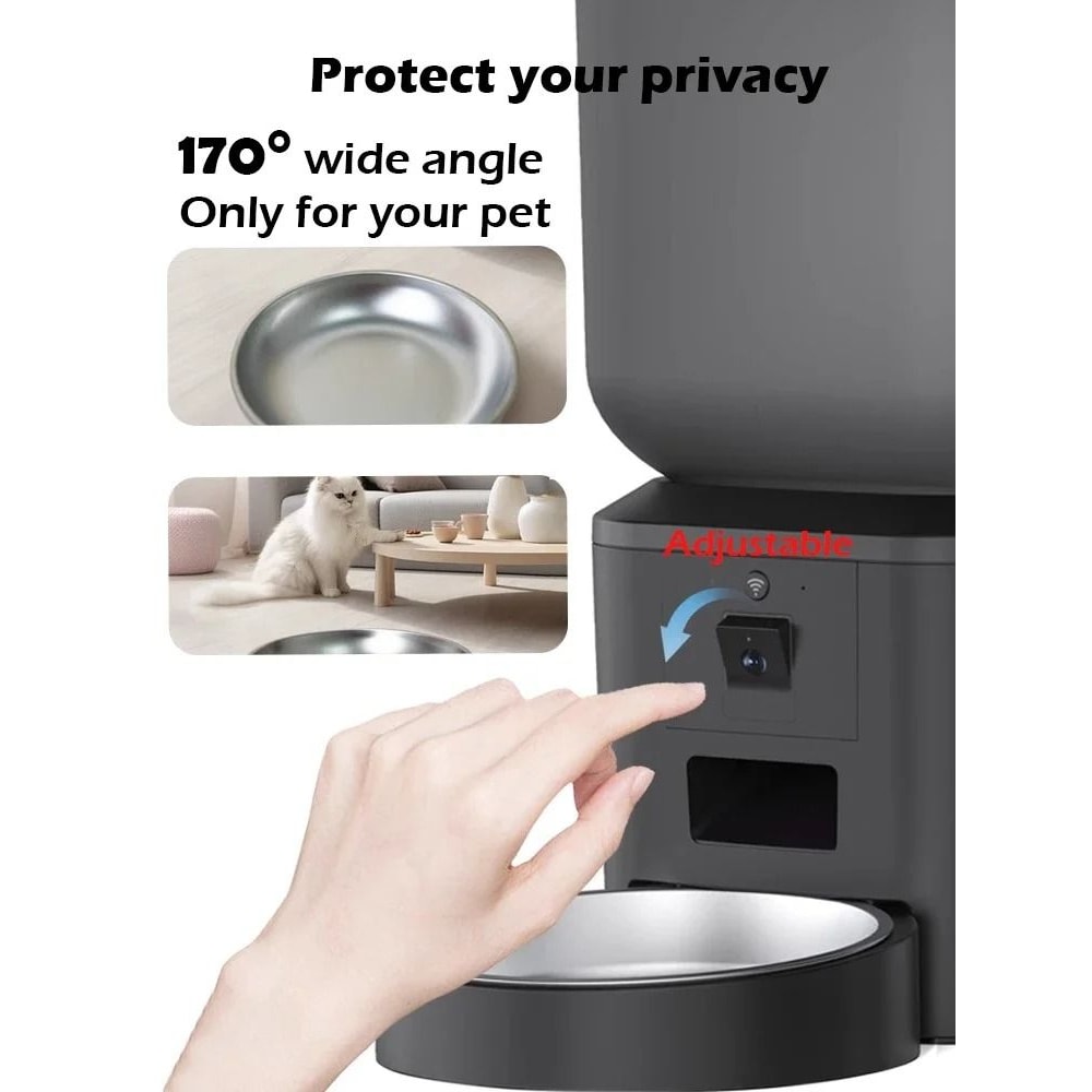 Furpipi 8L Smart Automatic Cat Feeder With HD Camera WiFi App Control Pet Food Dispenser 9