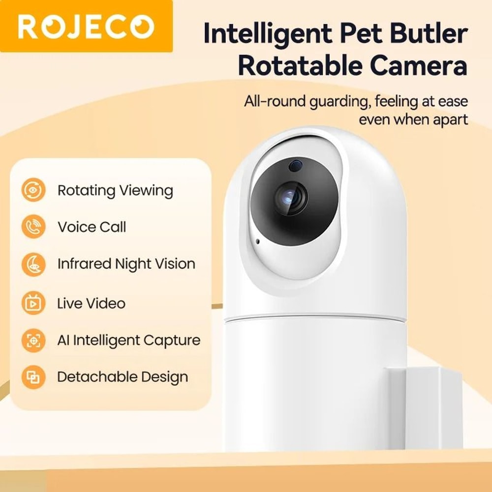 ROJECO 4L Automatic Cat Feeder With 360 Degree Camera WiFi Smart Pet Food Dispenser 5