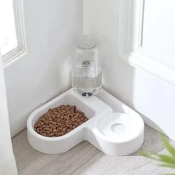 automatic pet water and food bowl dual use moisture proof feeding and drinking station for cats and dogs