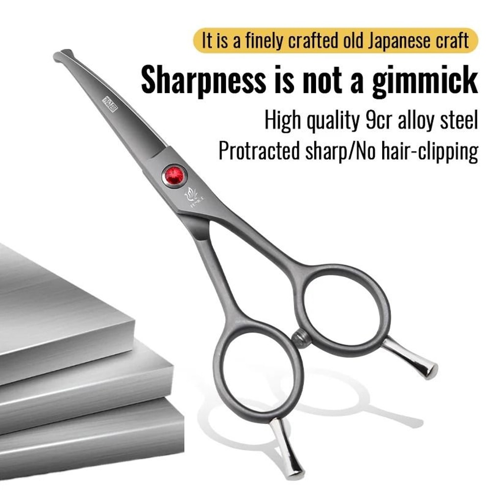 Fenice Pet Grooming Scissors Round Tip Safety Trimming Tool For Cat And Dog Face Care 10