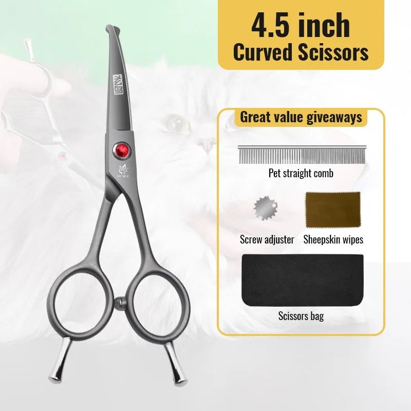 Fenice Pet Grooming Scissors Round Tip Safety Trimming Tool For Cat And Dog Face Care 3