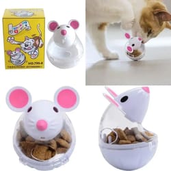 interactive cat treat puzzle toy mouse tumbler slow feeder ball for cats and kittens