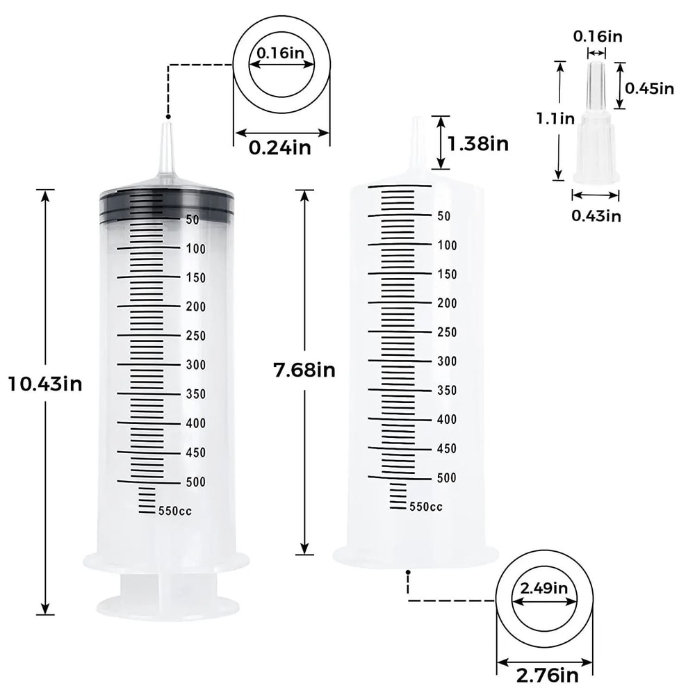 Multifunction Large Capacity Syringe With Hose For Pet Feeding Oil Glue And Fluid Transfer 15