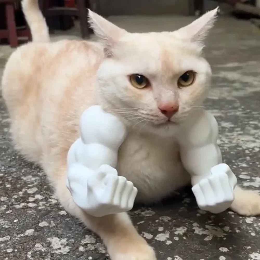 Cat Muscle Arm Pendant Pet Cat Fist Necklace Toy For Show Cats And Collectors 9