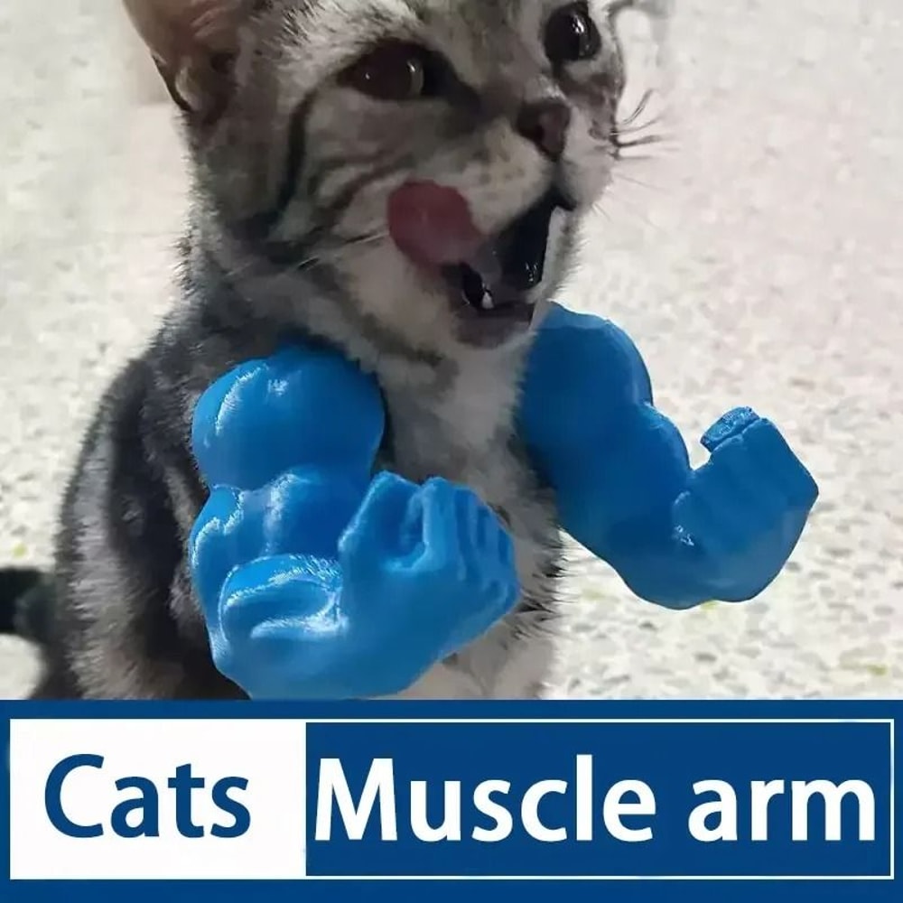 Cat Muscle Arm Pendant Pet Cat Fist Necklace Toy For Show Cats And Collectors 0