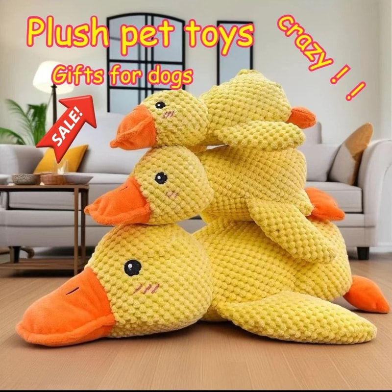 Calming Duck Squeaky Plush Toy For Dogs And Puppies 10