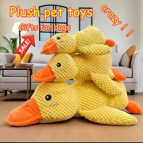 Calming Duck Squeaky Plush Toy for Dogs and Puppies
