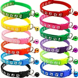 adjustable soft puppy whelping collar set with bells and id tags