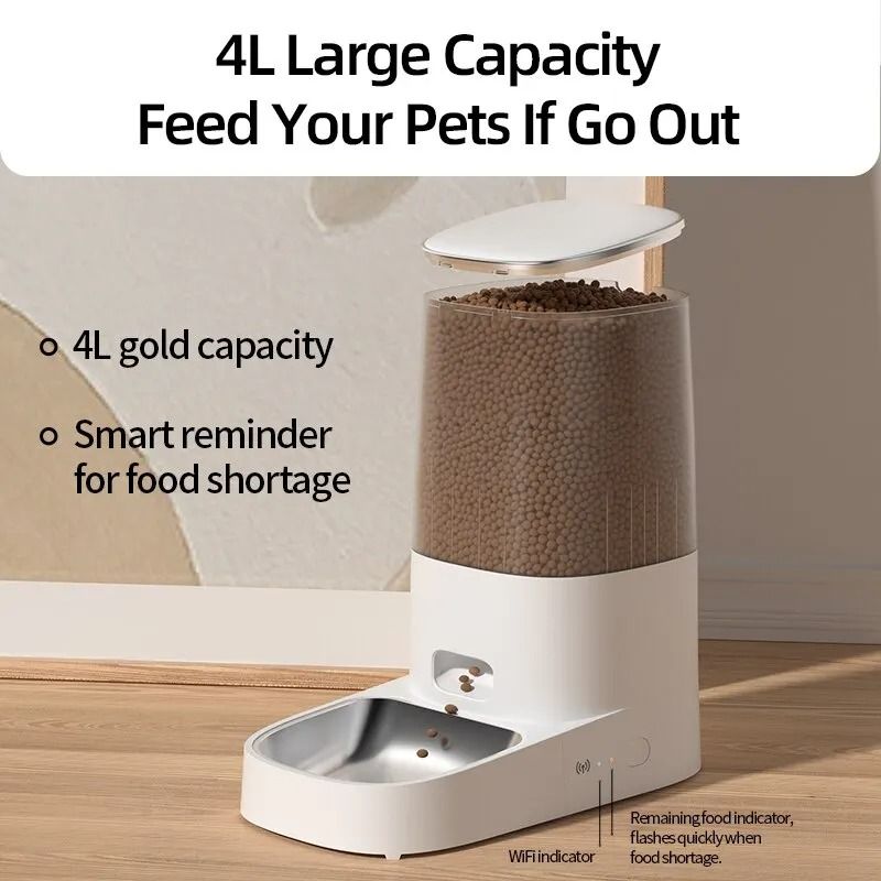 ROJECO Smart Automatic Pet Feeder With WiFi Remote Control 5