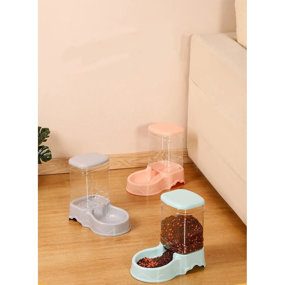 Large Capacity Automatic Pet Feeder And Water Dispenser Set 3