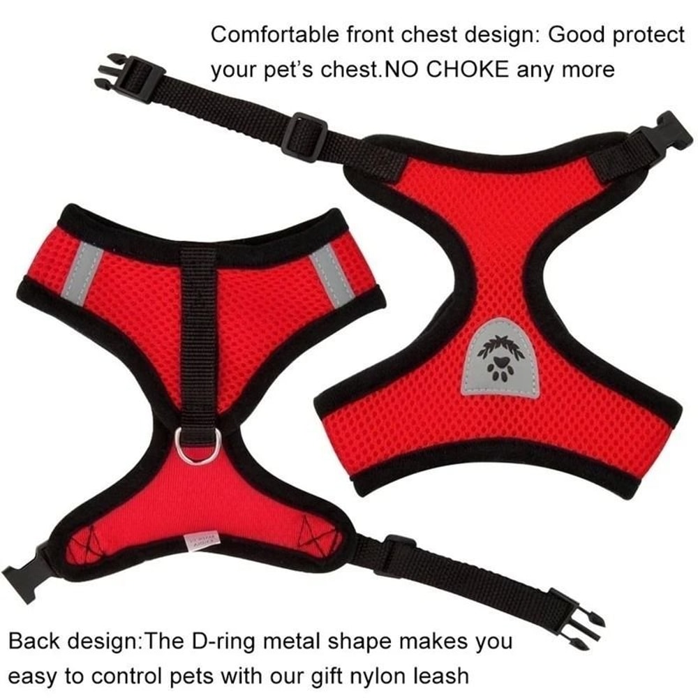 Adjustable Mesh Pet Harness Vest And Leash Set For Cats And Small Dogs 11