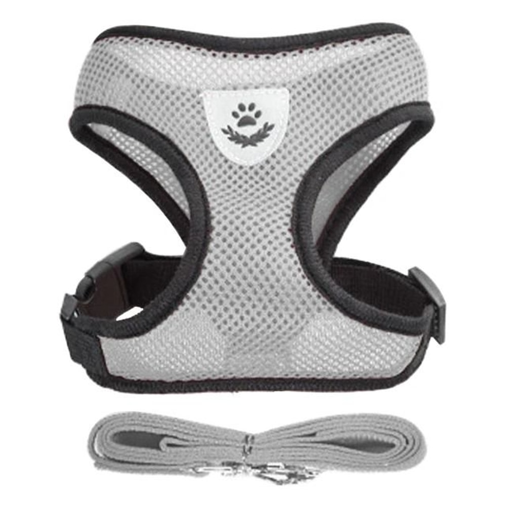 Adjustable Mesh Pet Harness Vest And Leash Set For Cats And Small Dogs 5