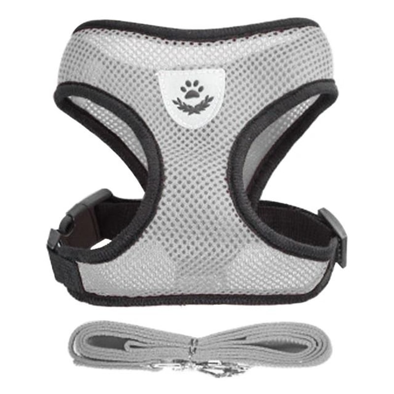 Adjustable Mesh Pet Harness Vest And Leash Set For Cats And Small Dogs 5