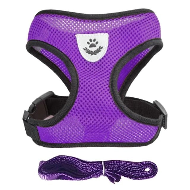 Adjustable Mesh Pet Harness Vest And Leash Set For Cats And Small Dogs 7