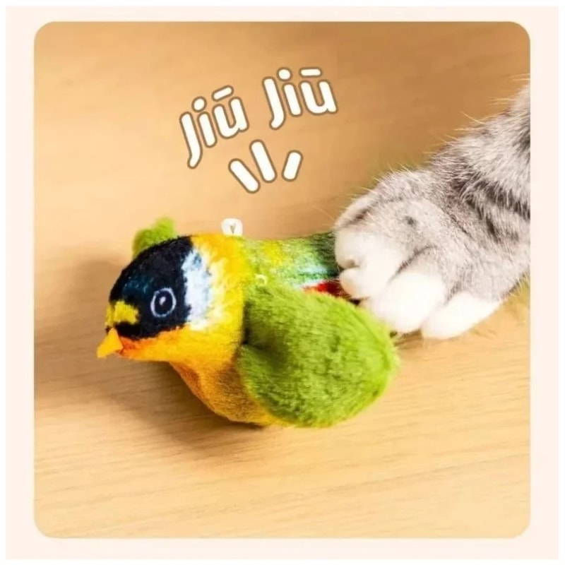 Interactive Realistic Bird Sound Catnip Plush Cat Toy 4