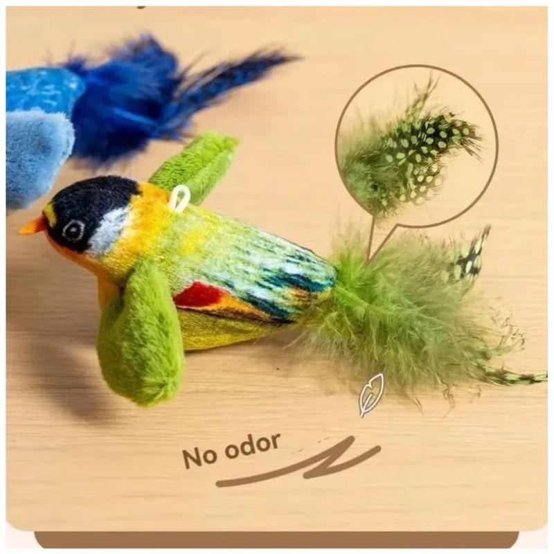 Interactive Realistic Bird Sound Catnip Plush Cat Toy 5