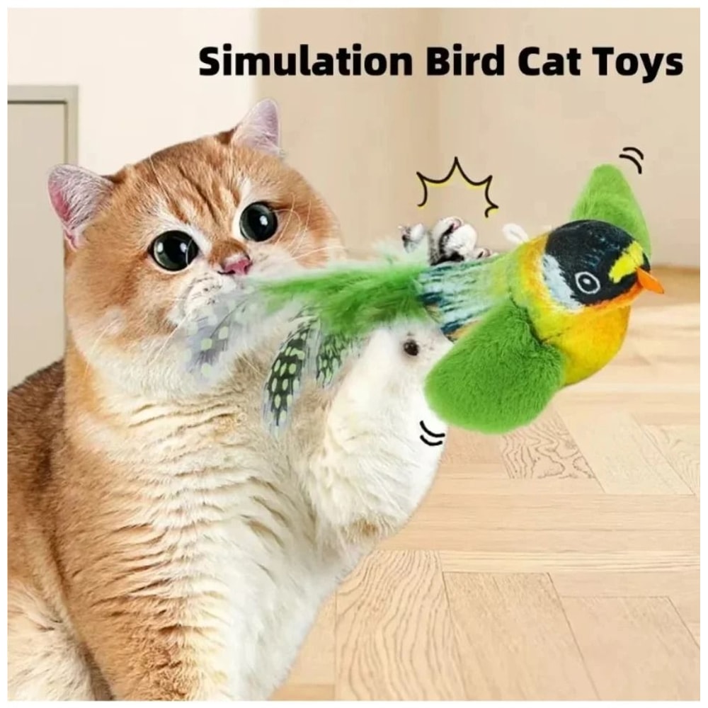 Interactive Realistic Bird Sound Catnip Plush Cat Toy 6