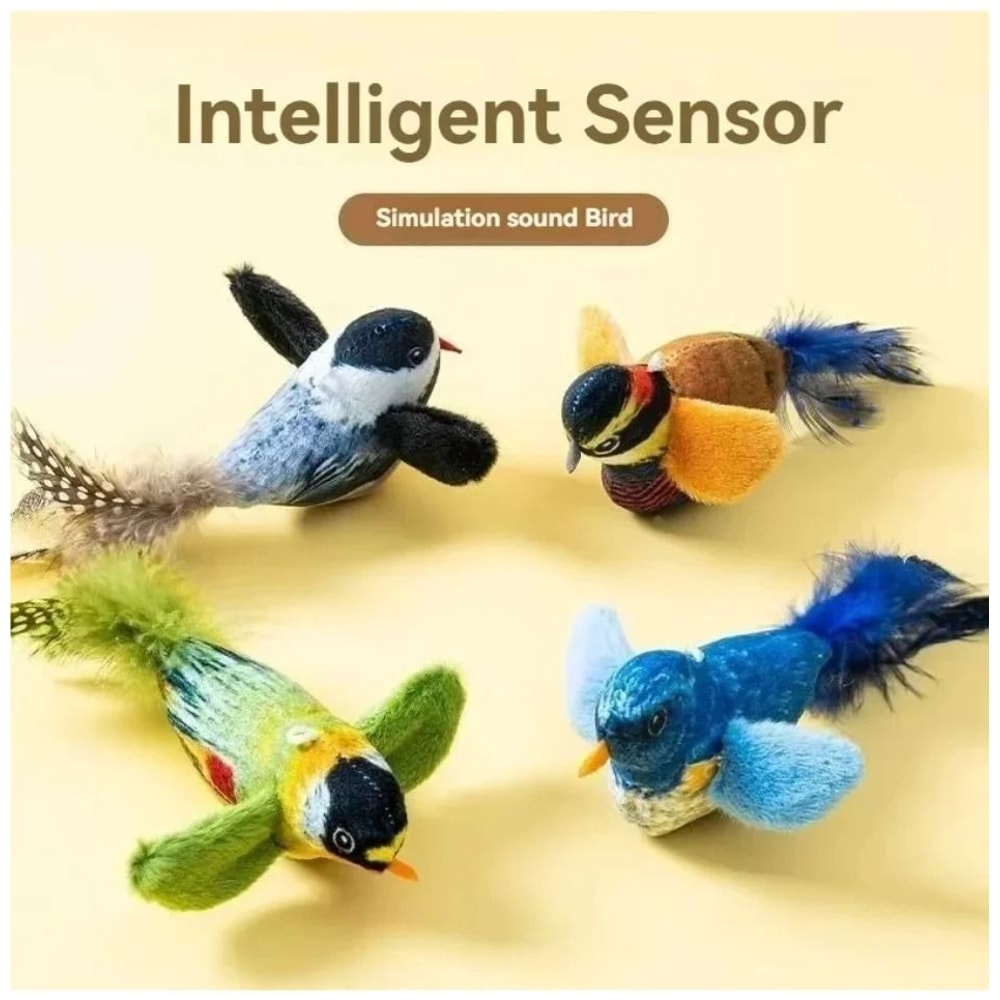 Interactive Realistic Bird Sound Catnip Plush Cat Toy 8