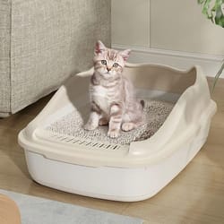 anti splash cat litter box sandbox tray for kittens and cats