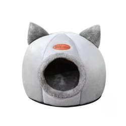 cute cat head shape warm sleep cave bed for cats