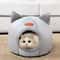 Cute Cat Head Shape Warm Sleep Cave Bed For Cats 5