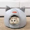 Cute Cat Head Shape Warm Sleep Cave Bed For Cats 5