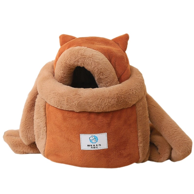 Winter Warm Plush Cat Backpack Carrier For Outdoor Travel 4