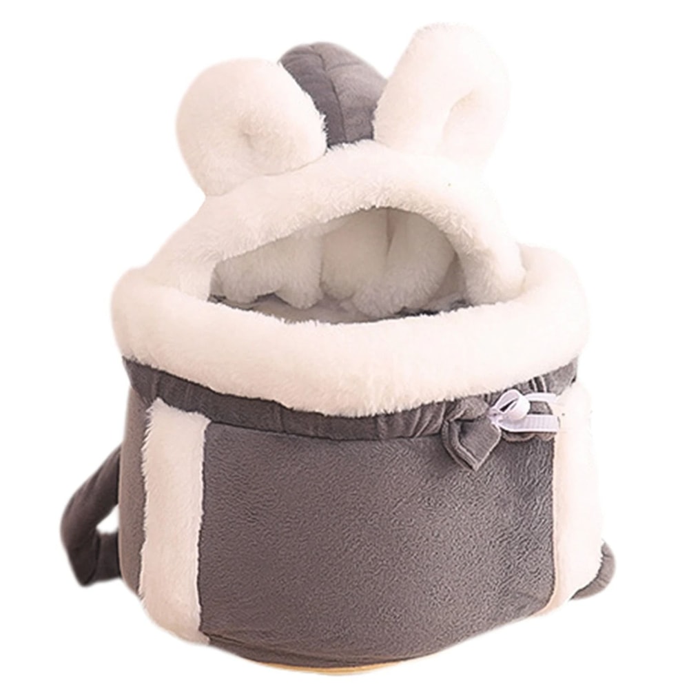 Winter Warm Plush Cat Backpack Carrier For Outdoor Travel 2