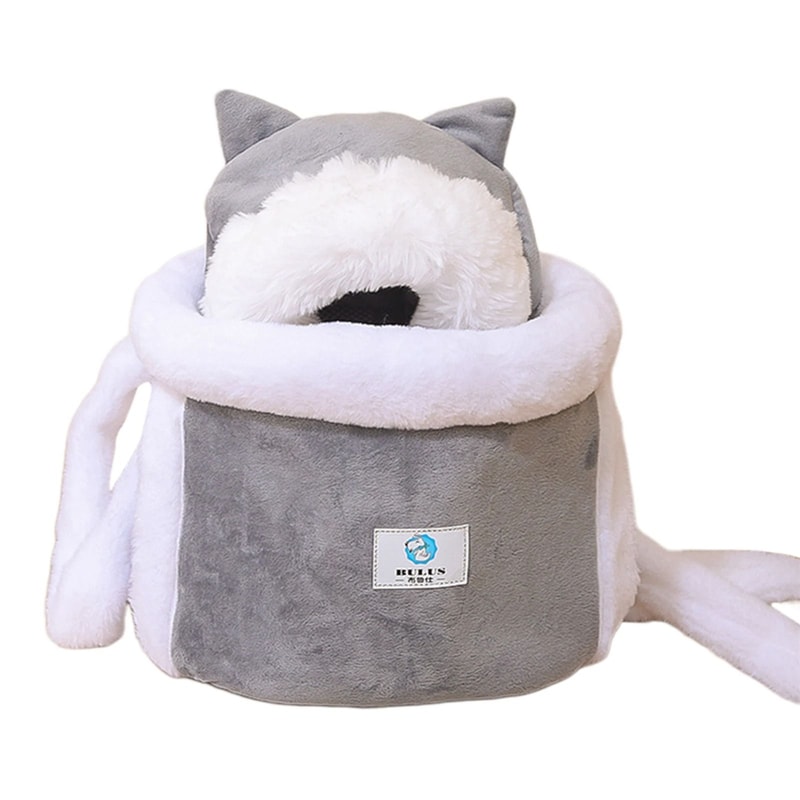 Winter Warm Plush Cat Backpack Carrier For Outdoor Travel 1