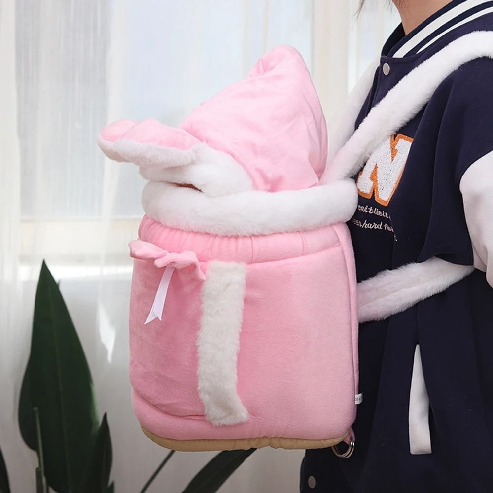 Winter Warm Plush Cat Backpack Carrier For Outdoor Travel 8