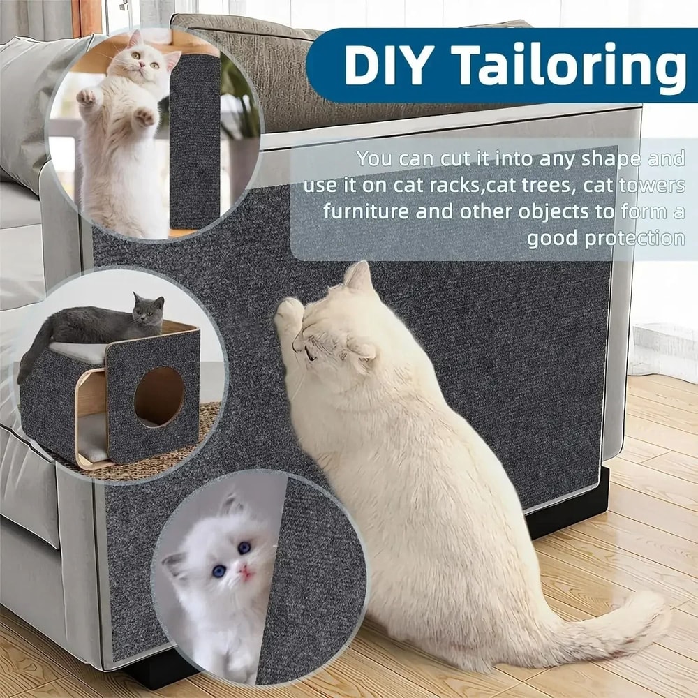 Self Adhesive DIY Cat Scratcher Mat For Sofa And Wall Protection 10