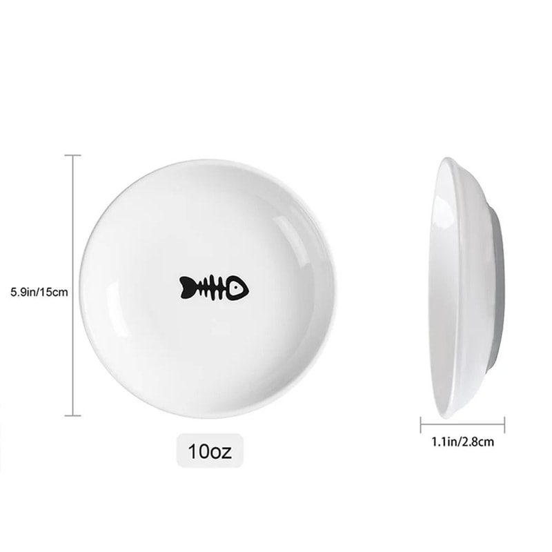 Anti Tip Porcelain Cat Food Bowl With Silicone Base 4