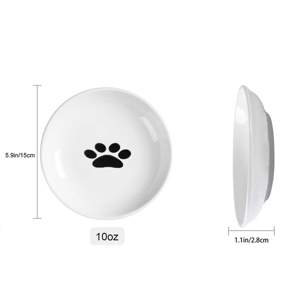 Anti Tip Porcelain Cat Food Bowl With Silicone Base 2