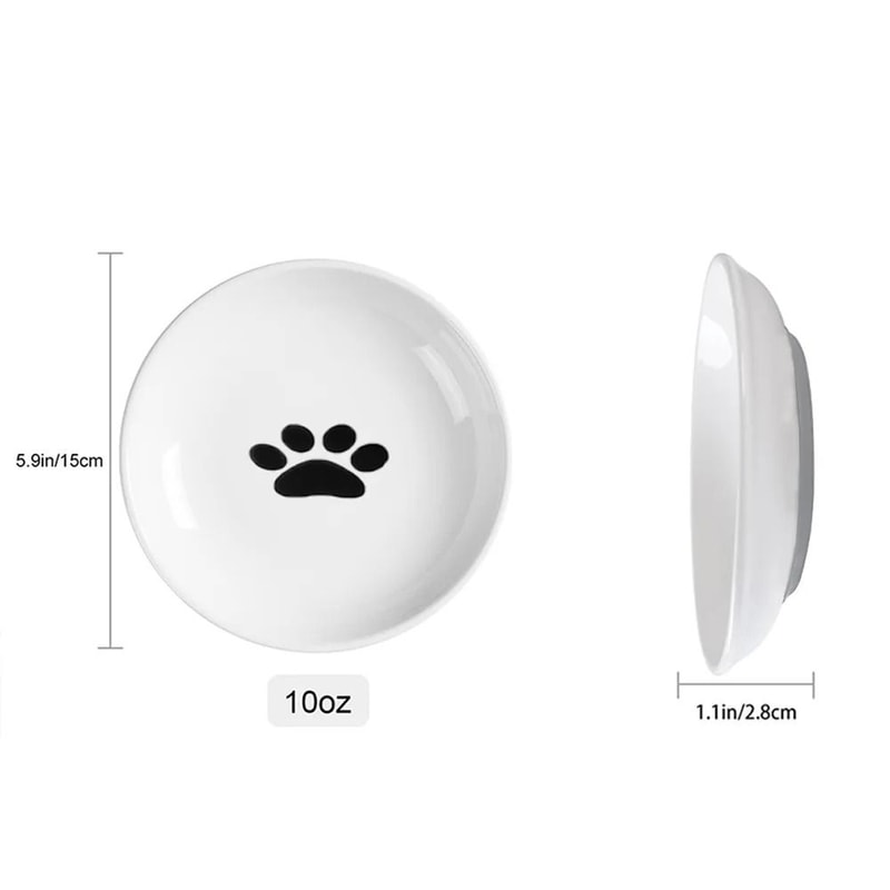 Anti Tip Porcelain Cat Food Bowl With Silicone Base 2