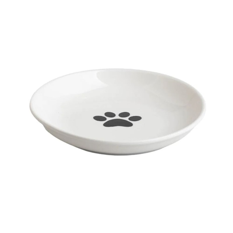 Anti Tip Porcelain Cat Food Bowl With Silicone Base 0