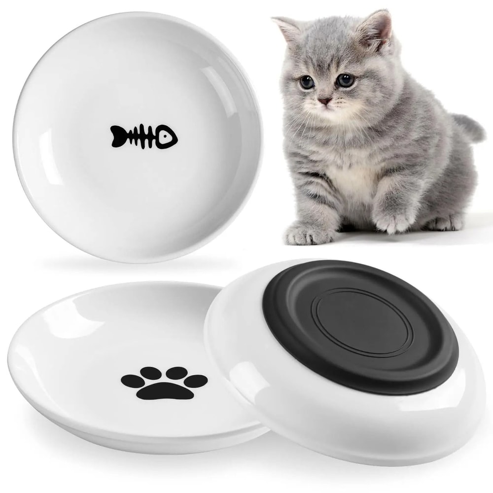 Anti Tip Porcelain Cat Food Bowl With Silicone Base 10