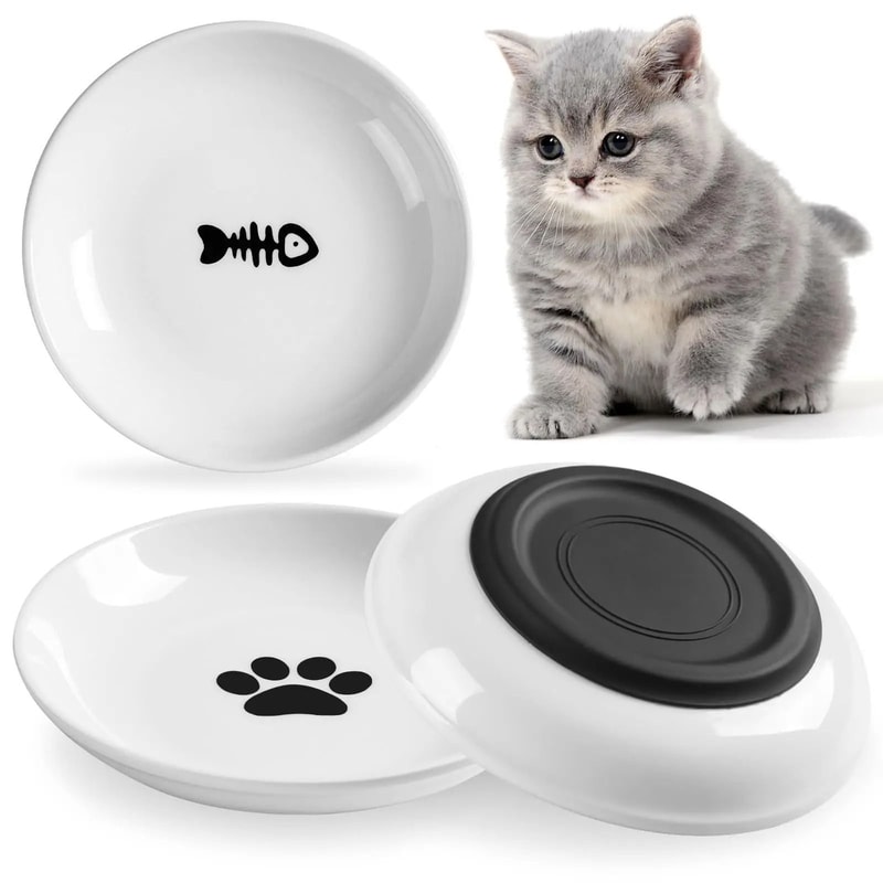 Anti Tip Porcelain Cat Food Bowl With Silicone Base 10