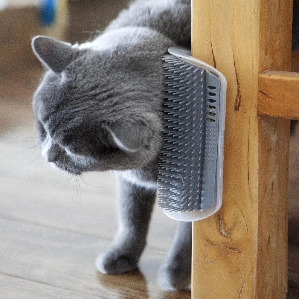 Self Grooming Cat Corner Scratcher Massage Comb With Catnip 14