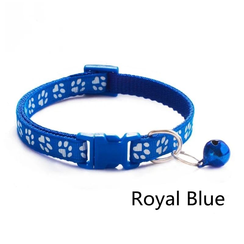 Colorful Paw Print Adjustable Pet Collar With Bell 8