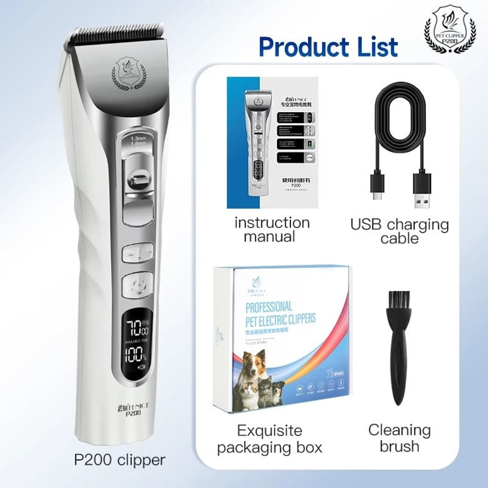 Fenice Cordless Pet Grooming Clippers With LCD Display 0