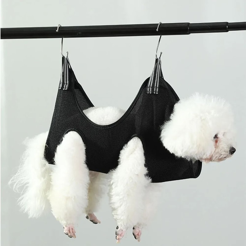 Pet Grooming Hammock Restraint Holder For Cats And Dogs With Hooks Nail Trimming Cleaning Support 6