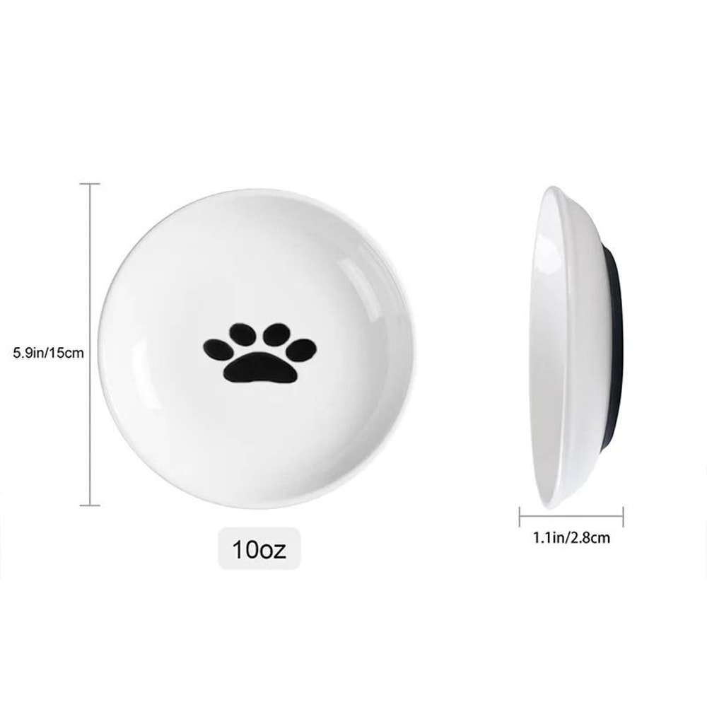 Ceramic Cat Food Bowl Non Slip Pet Snack And Wet Food Feeding Plate For Cats And Small Dogs 1