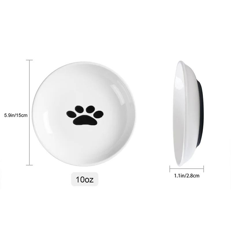 Ceramic Cat Food Bowl Non Slip Pet Snack And Wet Food Feeding Plate For Cats And Small Dogs 1