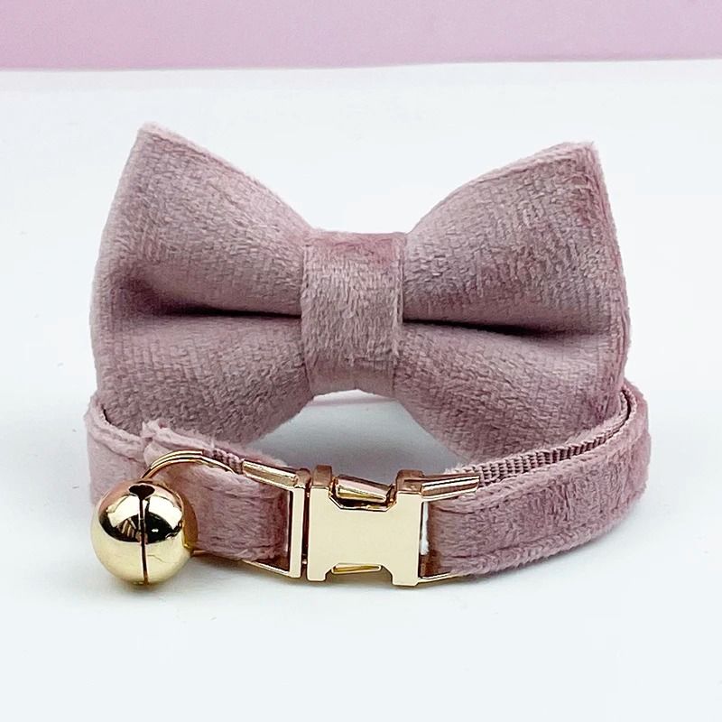 Adjustable Cat Collar With Bow Tie Engraveable Safety Buckle And Comfortable Fit 18